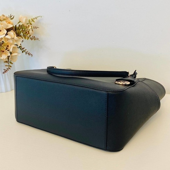 Michael Kors Purse jet set large chain tote shoulder bag & trifold wallet black - Picture 5 of 12